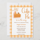 Een beetje Cutie Pie Gingham Herfst Baby shower Kaart (Voorkant)