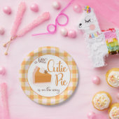 Een beetje Cutie Pie Gingham Herfst Baby shower Papieren Bordje (Feest)