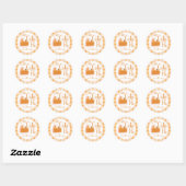 Een beetje Cutie Pie Gingham Herfst Baby shower Ronde Sticker (Vel)