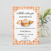Een beetje cutie pie herfst baby shower kaart (Staand voorkant)