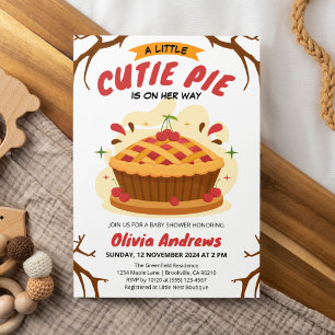 Een beetje Cutie Pie Herfst Cherry Pie Baby shower Kaart
