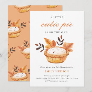 Een beetje Cutie Pie Herfst Floral Baby shower Kaart