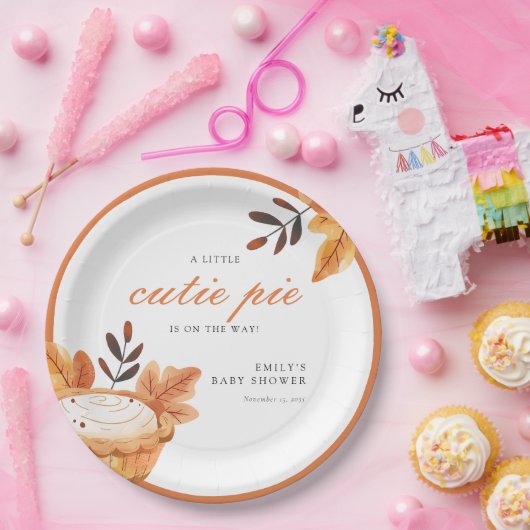 Een beetje Cutie Pie Herfst Floral Baby shower Papieren Bordje (Feest)