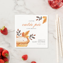 Een beetje Cutie Pie Herfst Floral Baby shower Servet