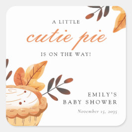 Een beetje Cutie Pie Herfst Floral Baby shower Vierkante Sticker