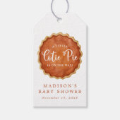 Een beetje Cutie Pie Herfst Pompoen Baby shower gu Cadeaulabel (Voorkant)