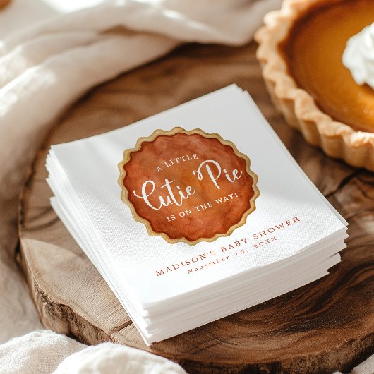 Een beetje Cutie Pie Herfst Pompoen Baby shower Servet