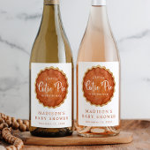 Een beetje Cutie Pie Herfst Pompoen Baby shower Wijn Etiket