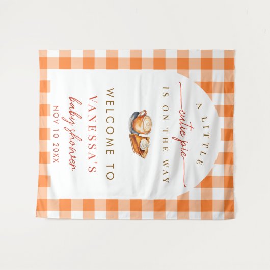 Een beetje Cutie Pie Herfst Thema Baby shower Acht Wandkleed (Voorkant (horizontaal))