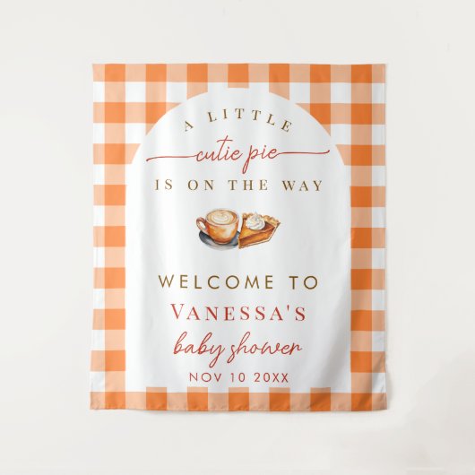 Een beetje Cutie Pie Herfst Thema Baby shower Acht Wandkleed (Voorkant)