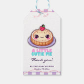 Een beetje Cutie Pie Kawaii Paarse Plaid Baby show Cadeaulabel (Voorkant)