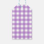 Een beetje Cutie Pie Kawaii Paarse Plaid Baby show Cadeaulabel (Achterkant)