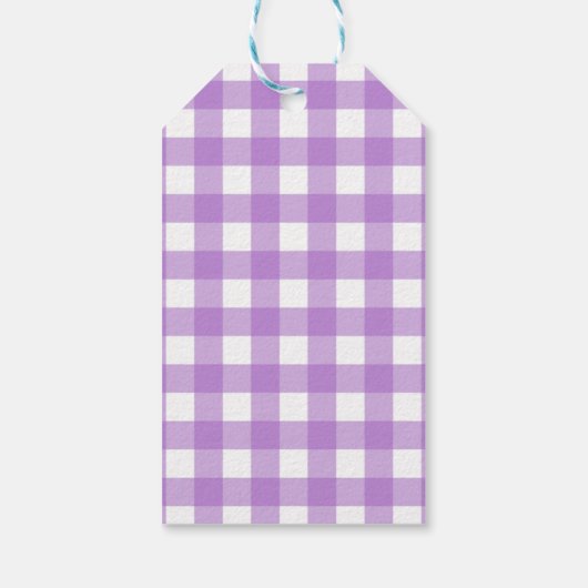 Een beetje Cutie Pie Kawaii Paarse Plaid Baby show Cadeaulabel (Achterkant)