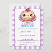 Een beetje Cutie Pie Kawaii Paarse Plaid Baby show Kaart (Voorkant)