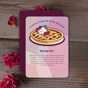 Een beetje Cutie Pie Minimalistische Paarse Baby s Bedankkaart