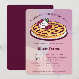 Een beetje Cutie Pie Minimalistische Paarse Baby s Kaart