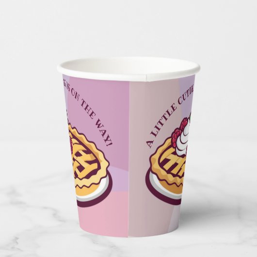 Een beetje Cutie Pie Minimalistische Paarse Baby s Papieren Bekers (Rechts)