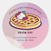 Een beetje Cutie Pie Minimalistische Paarse Baby s Ronde Sticker (Voorkant)