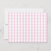 Een beetje Cutie Pie Pink Gingham Baby shower Bedankkaart (Achterkant)