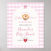 Een beetje Cutie Pie Pink Plaid Cherry Welkomstbor Poster (Voorkant)