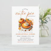 Een beetje Cutie Pie Pumpkin Herfst Baby shower Si Kaart (Staand voorkant)