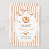 Een beetje Cutie Pie Stripes Bow Baby shower Kaart (Voorkant / Achterkant)