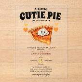 Een beetje Cutie Pumpkin Pie Autumn Herfst Baby sh Acryl Uitnodigingen (Voorkant)
