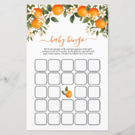 Een beetje Cutie Sinaasappel Baby shower bingo spe