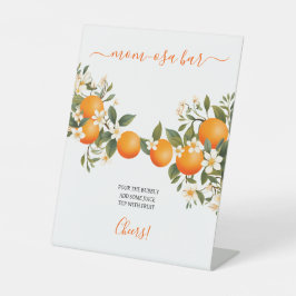Een beetje cutie Sinaasappels Mom-osa Baby shower Reclamebord Met Voetstuk