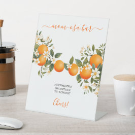 Een beetje cutie Sinaasappels Mom-osa Baby shower Reclamebord Met Voetstuk