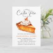 Een beetje cutie taart pompoen Herfst Baby shower Kaart (Staand voorkant)