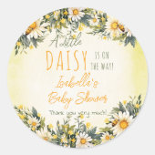 Een beetje Daisy Floral Baby shower Bedankt Ronde Sticker (Voorkant)