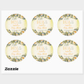 Een beetje Daisy Floral Baby shower Bedankt Ronde Sticker (Vel)