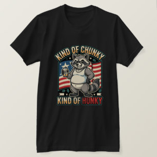 Een beetje dikke, een beetje stoere wasbeer USA Va T-shirt