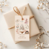 Een beetje draak is onderweg Baby shower Cadeaulabel