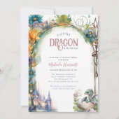 Een beetje draak is onderweg Baby shower Kaart (Voorkant)