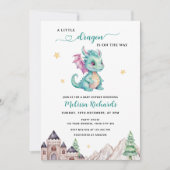 Een beetje draak is onderweg Baby shower Kaart (Voorkant)