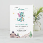 Een beetje draak is onderweg Baby shower Kaart (Staand voorkant)