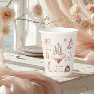 Een beetje draak is onderweg Baby shower Papieren Bekers