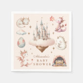 Een beetje draak is onderweg Baby shower Servet (Voorkant)