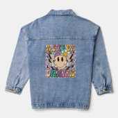 Een beetje dramatisch grappig groovy Gezegde Denim Jacket (Achterkant)