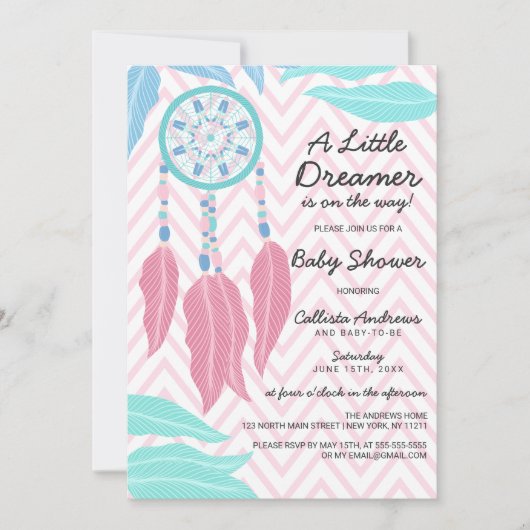 Een beetje dromer citaat Dreamcatcher Baby shower Kaart (Voorkant)