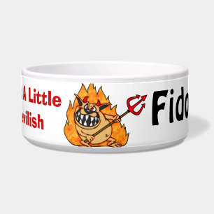 Een beetje duivels Gepersonaliseerd Dog Bowls Voerbakje