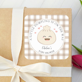 Een beetje dumpen is onderweg naar het Baby shower Vierkante Sticker