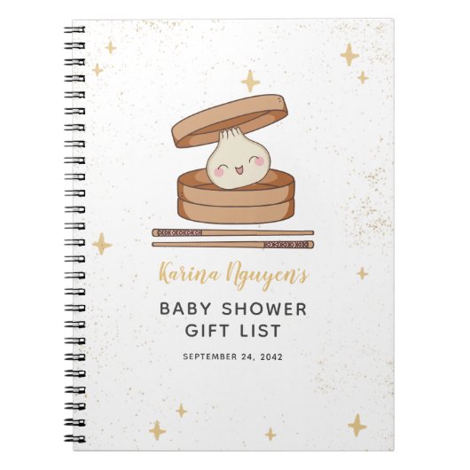 Een beetje Dumpling Baby shower Gift List Notitieboek (Voorkant)
