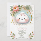 Een beetje Dumpling Baby shower met bloemen Kaart (Voorkant)