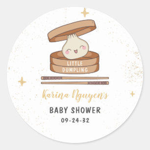 Een beetje dumpling Baby shower Ronde Sticker
