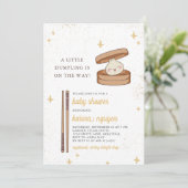 Een beetje Dumpling Baby shower Uitnodiging (Staand voorkant)