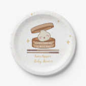 Een beetje Dumpling Baby shower Uitnodiging Papieren Bordje (Voorkant)
