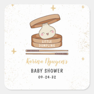 Een beetje dumpling Baby shower Vierkante Sticker